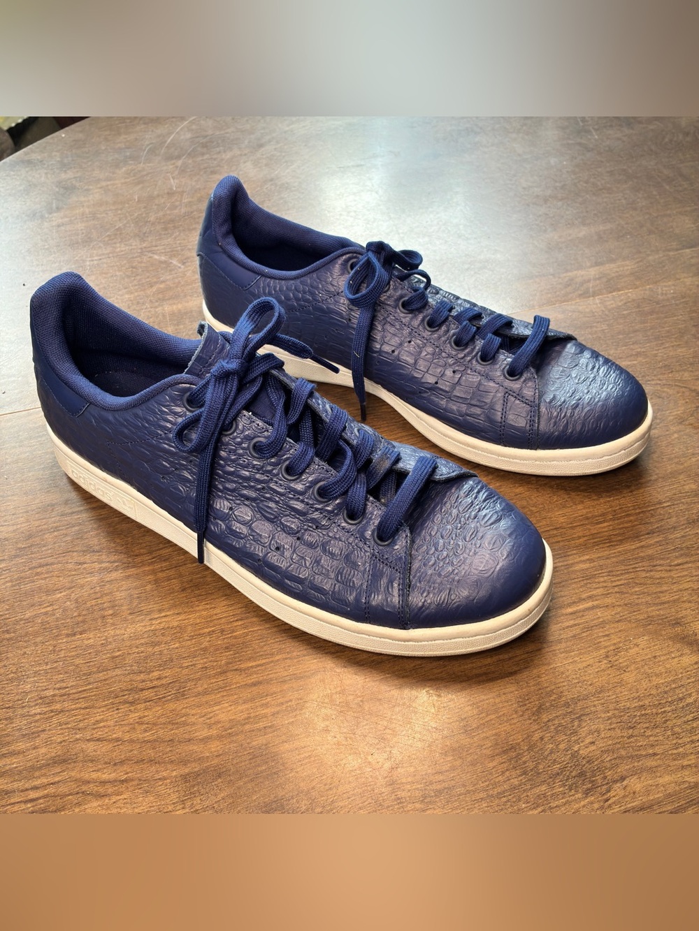 Adidas Stan Smith Croc Embossed  Navy Blue Size 11 AQ2730 Mens  1/16